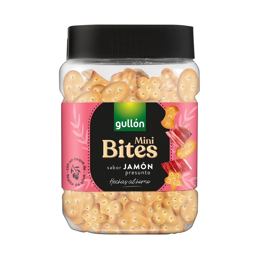Galletas saladas GULLON mini bites jamón 250 g
