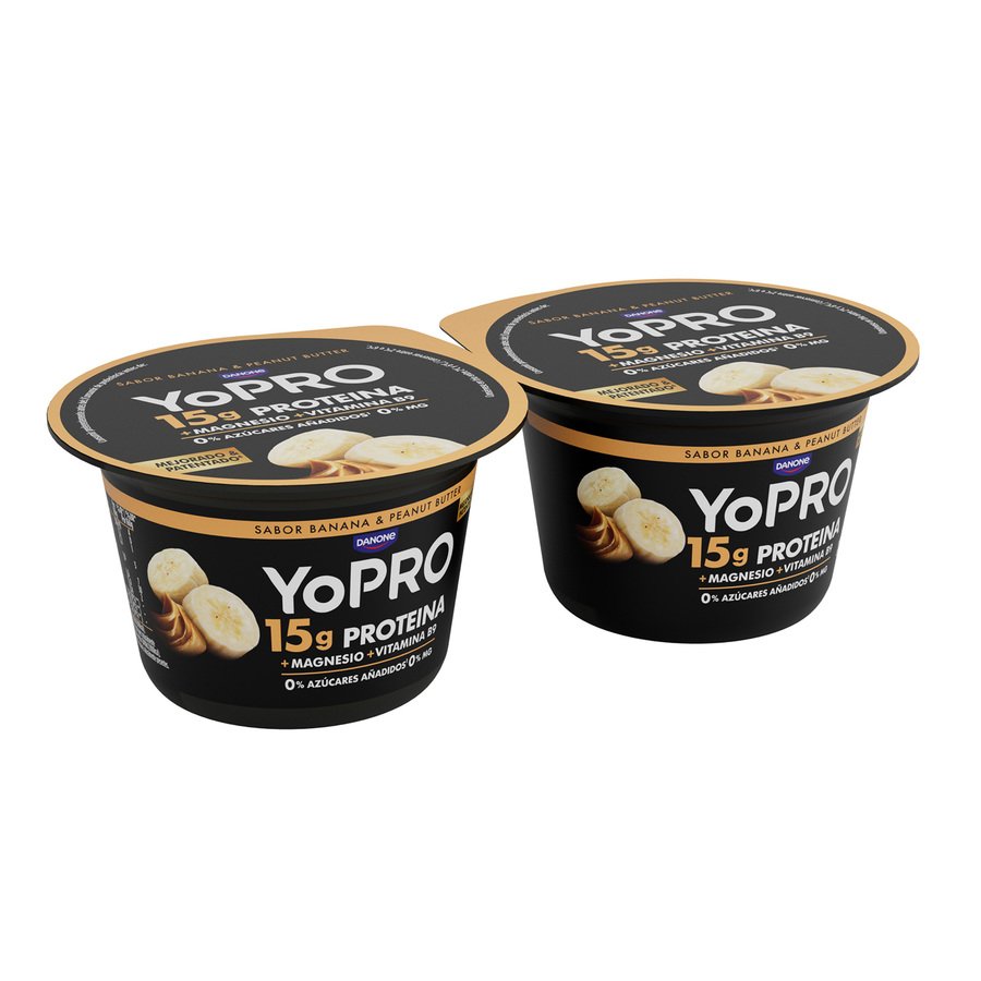 Leche fermentada DANONE YOPRO plátano 2x160 g