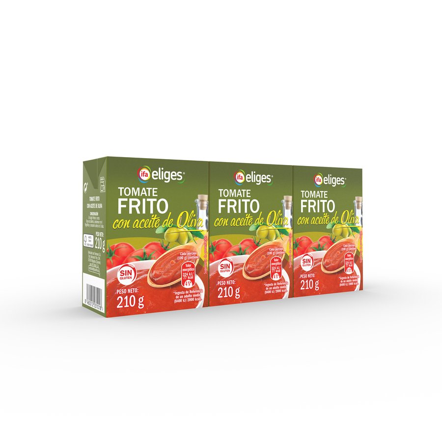 Tomate frito IFA ELIGES con aceite de oliva brik pack 3X210 g