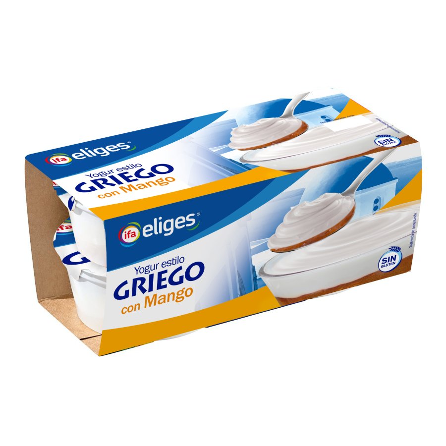 Yogur griego IFA ELIGES con capa mango 4X125 g