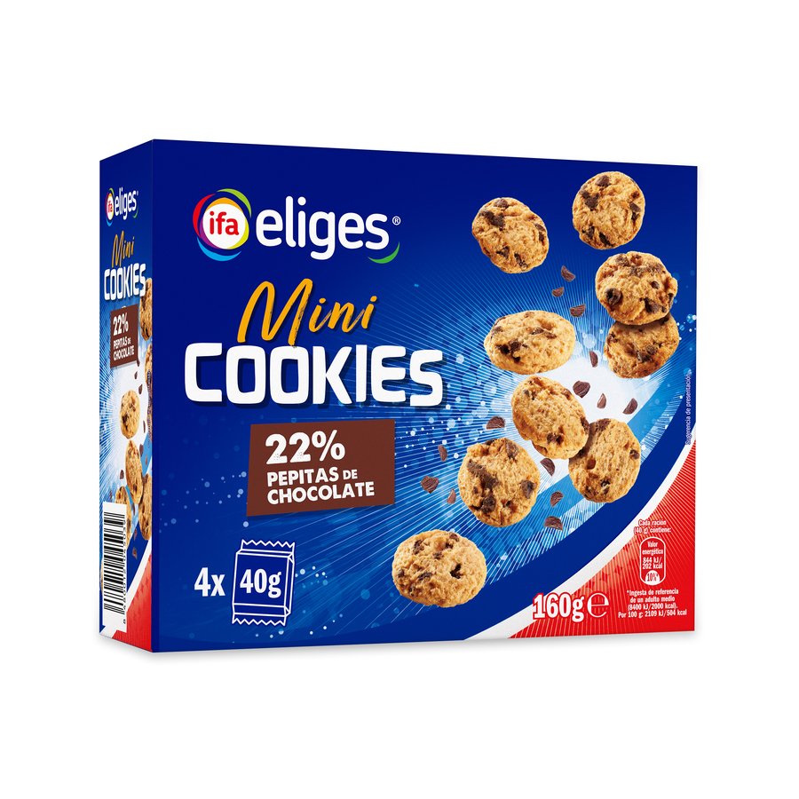 Galletas mini IFA ELIGES cookies pepitas chocolate 4x40 g
