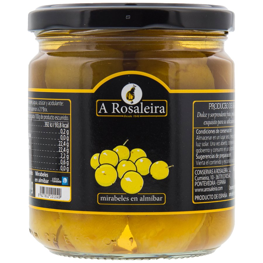 Mirabeles en almibar A ROSALEIRA 210 g pne.