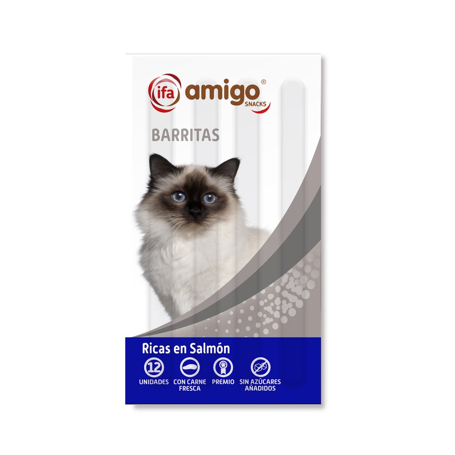 Snack gato IFA AMIGO barritas de salmón 12X5 g