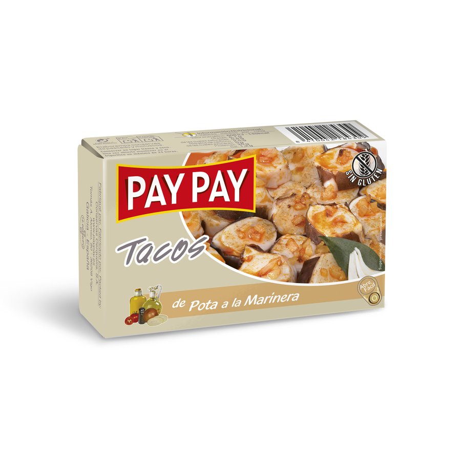 Tacos de pota PAY-PAY a la marinera ol-120 pn.115 g