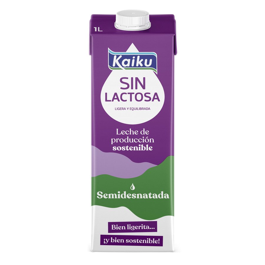 Leche sin lactosa semidesnatada KAIKU brik 1 l