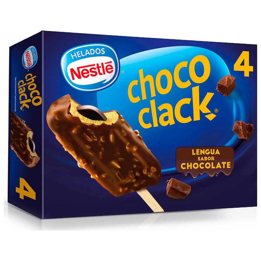 Helado NESTLE Choco Clack sin gluten 4 unidades 264 g
