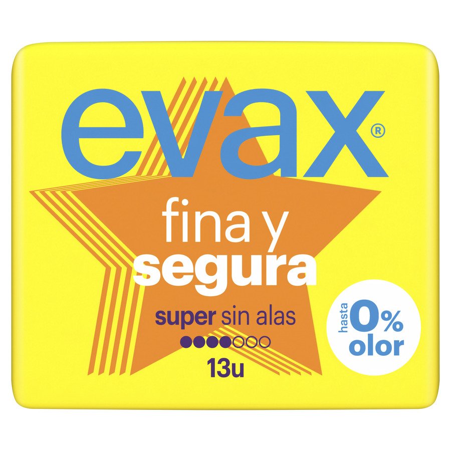 Compresas EVAX fina y segura súper 13 unidades