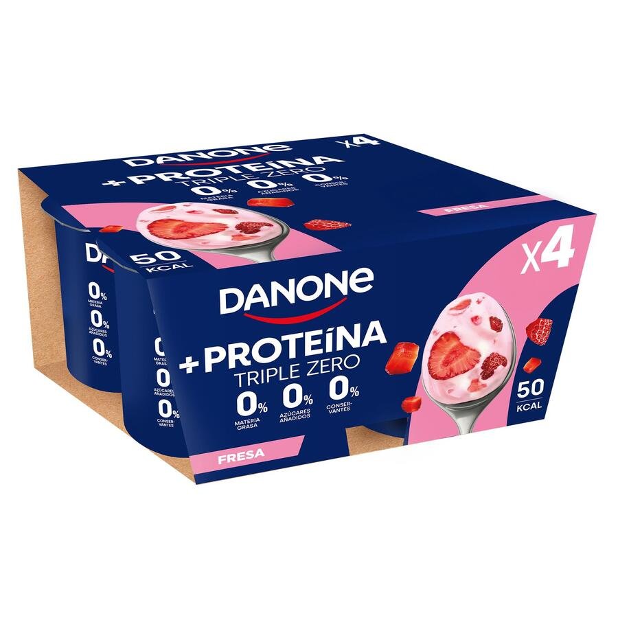 Yogur DANONE proteína fresa 4X100 G