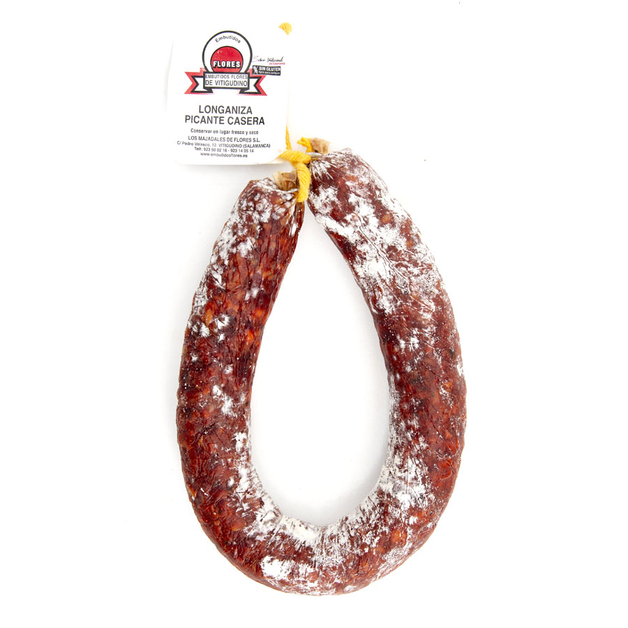 Longaniza picante FLORES pieza 430 g