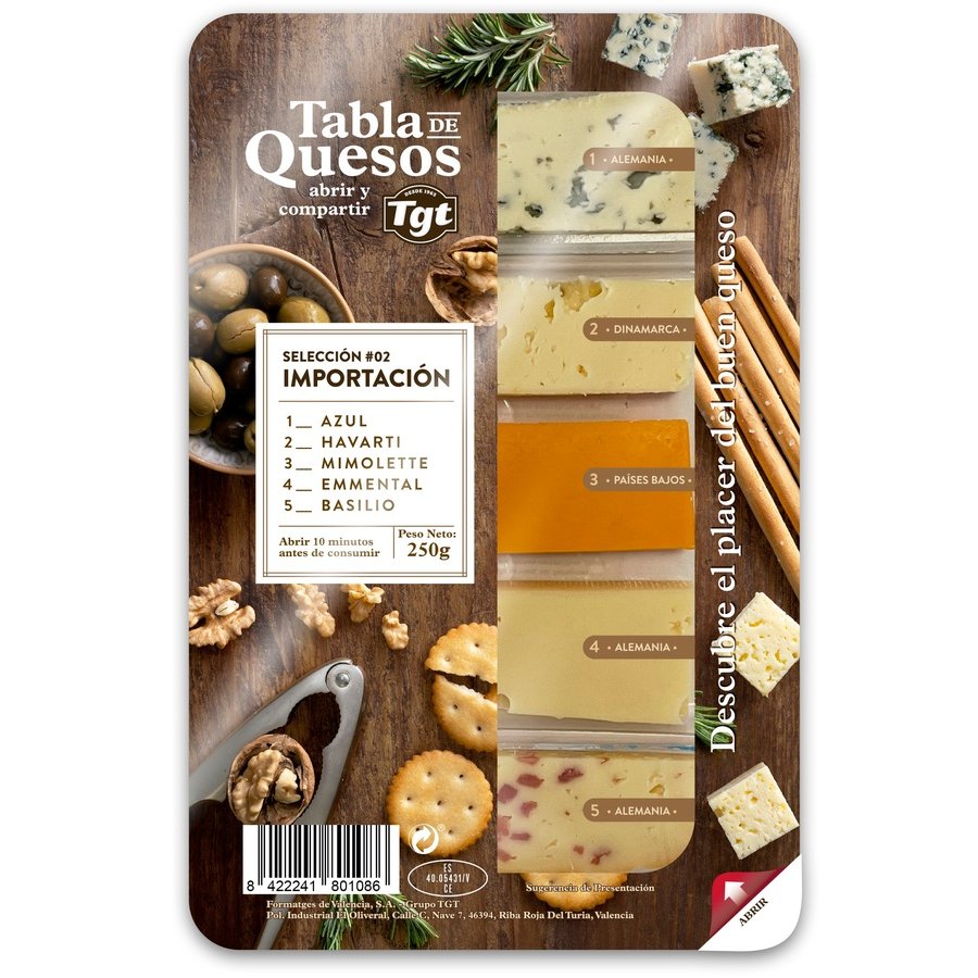 Tabla quesos selección importación TGT 250 g