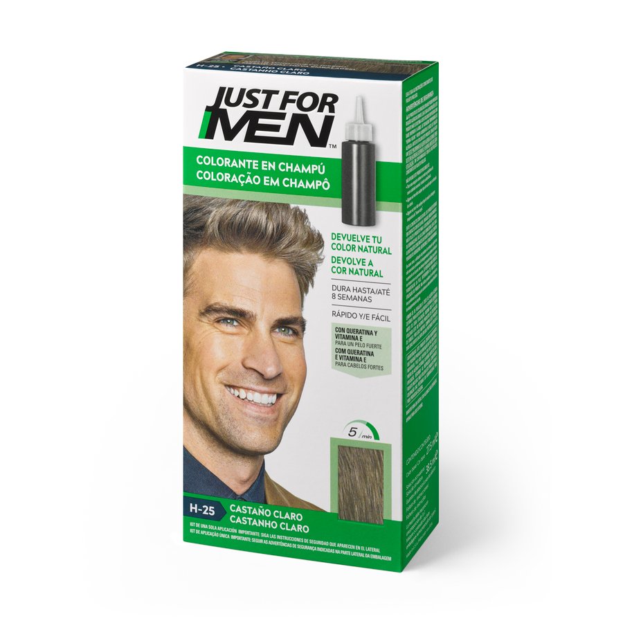 Colorante en champú JUST FOR MEN castaño claro 30 ml