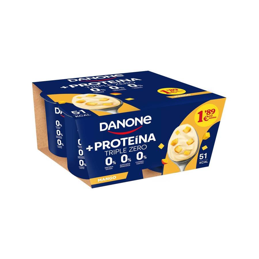 Yogur DANONE proteína mango 4x105 g