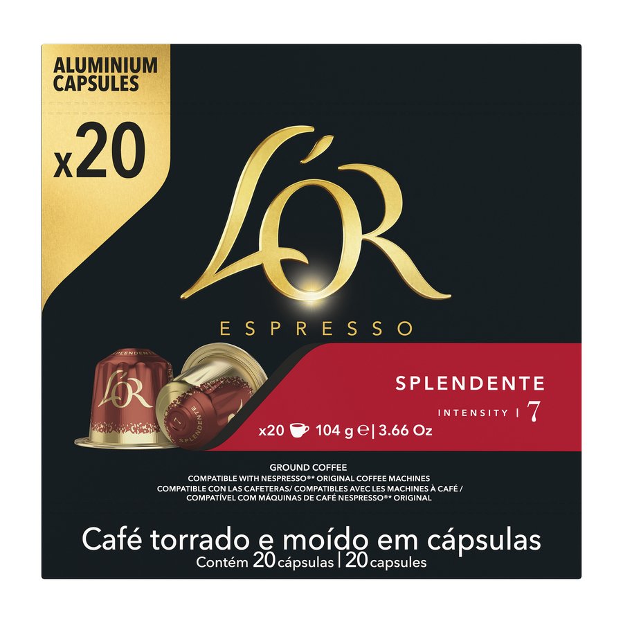 Café cápsulas L'OR Espresso Splendente 20 unidades 104 g