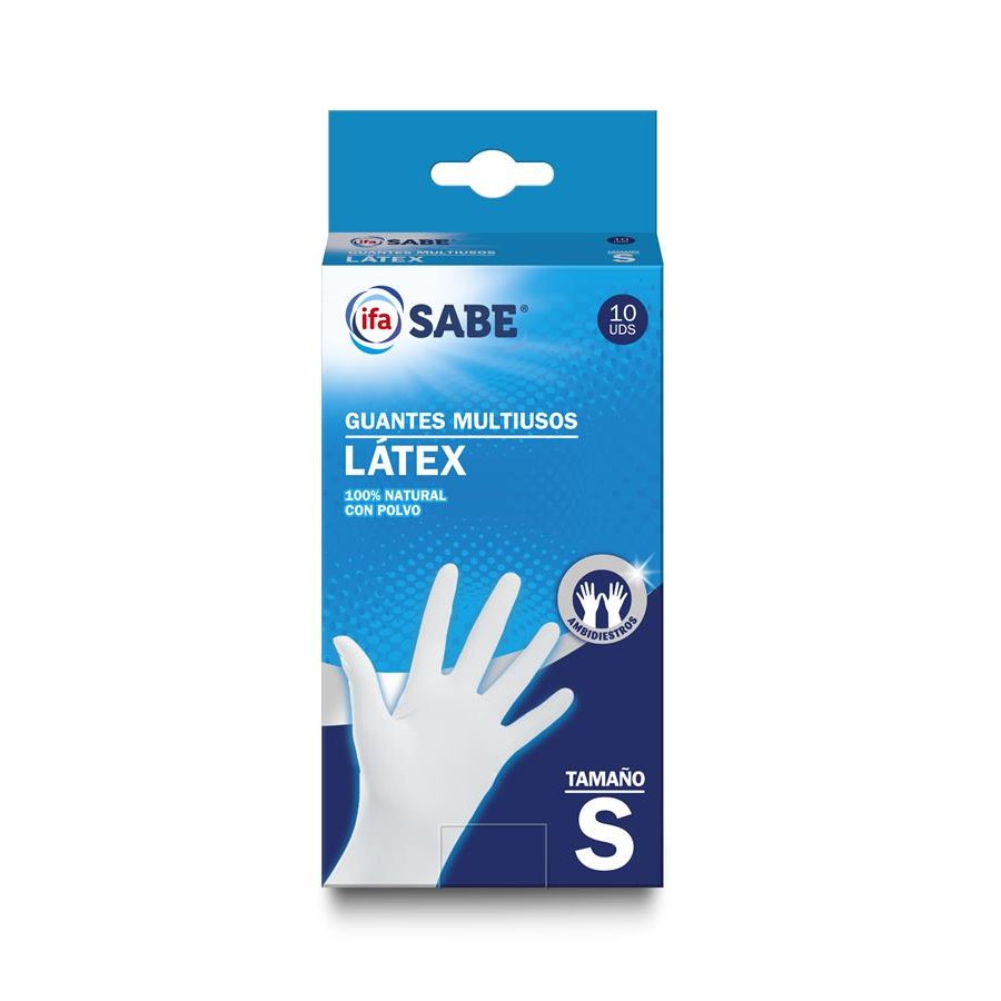 Guantes multiusos látex talla pequeña IFA SABE 10 unidades