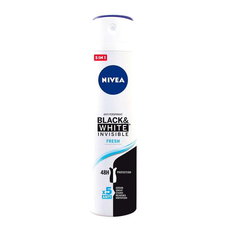 Desodorante NIVEA invisible B&W fresh spray 200 ml