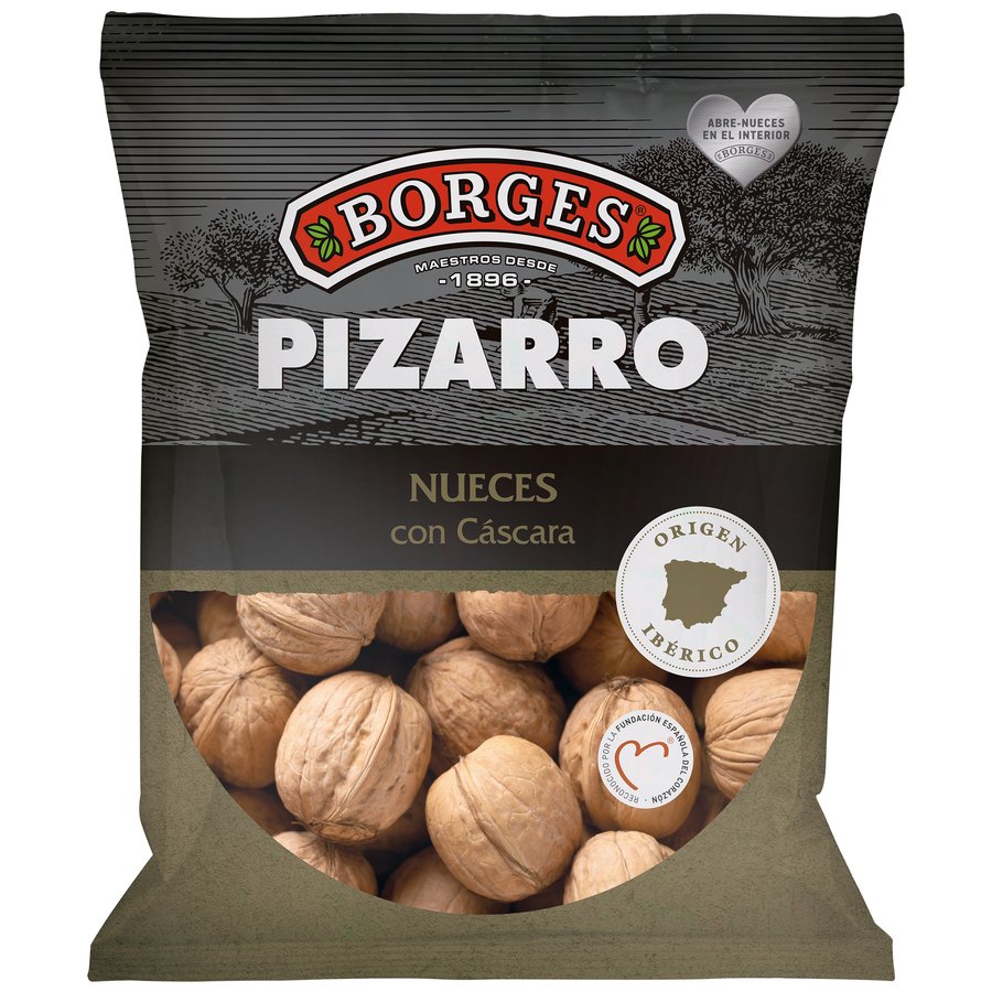 Nuez cáscara cruda BORGES pizarro c-32 bolsa 500g