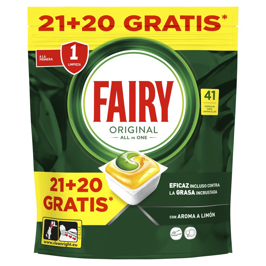 Lavavajillas máquina FAIRY original 21 unidades + 20 gratis