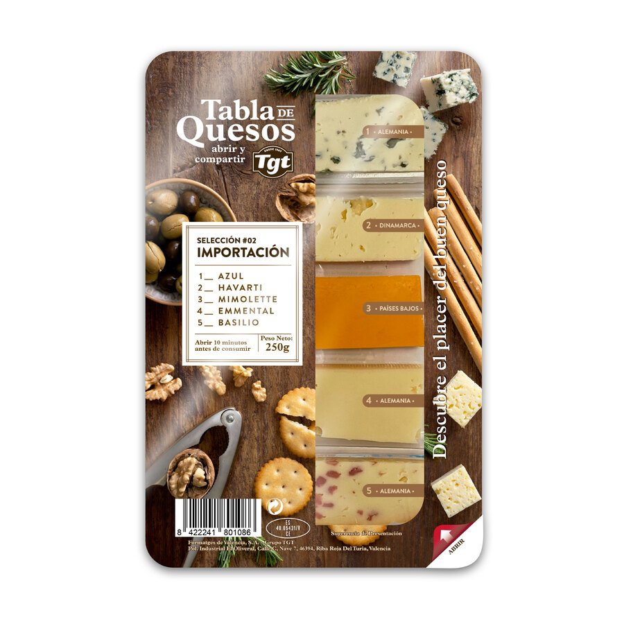 Tabla quesos selección importación TGT 250 g