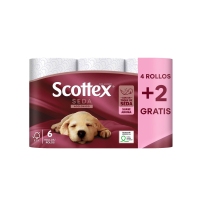 Papel hixiénico SCOTTEX Seda 4+2 rolos de balde