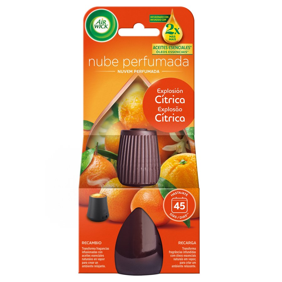 Ambientador pilas AIR WICK essential mist recambio citrus