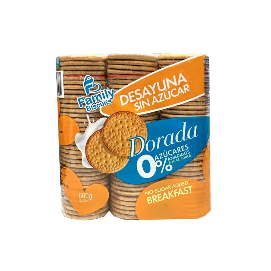 Galletas maría FAMILY BISCUITS Dorada 0% azúcares añadidos 600 g