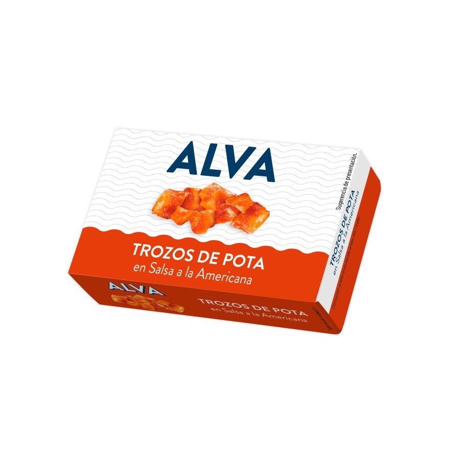 Trozos de pota  ALVA en salsa americana 111 g pn.