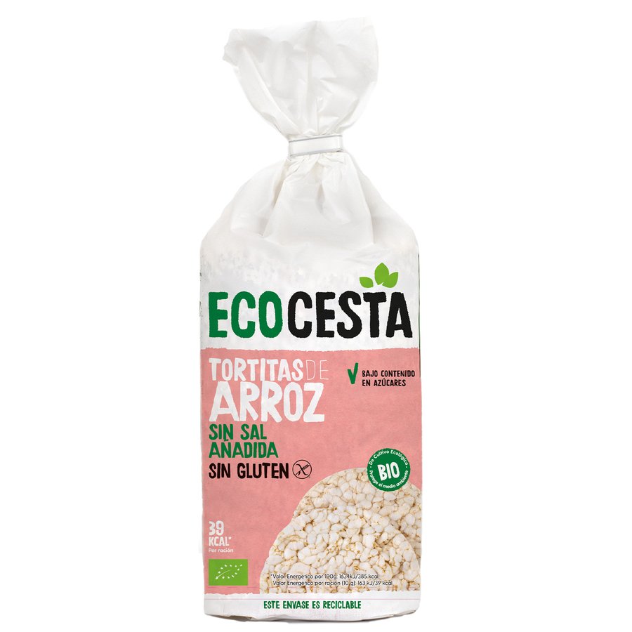 Tortitas de arroz ECOCESTA sin sal bio sin gluten 115 g