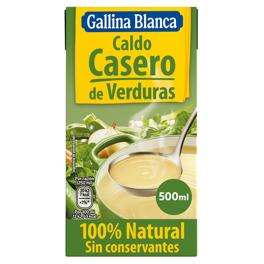 Caldo casero 100% natural GALLINA BLANCA verduras 500 ml
