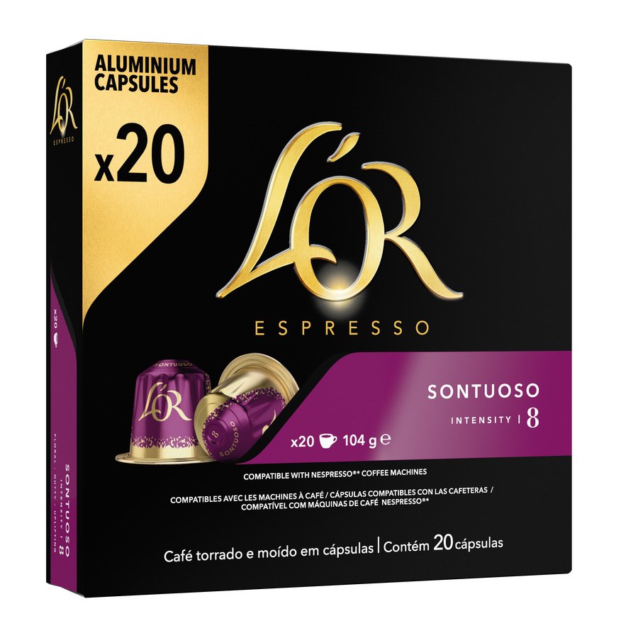 Café cápsulas L'OR Espresso Sontuoso 20 unidades 104 g