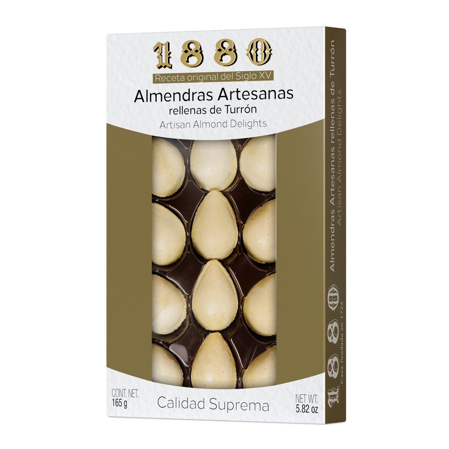 Almendras rellenas artesanas 1880 estuche 165 g