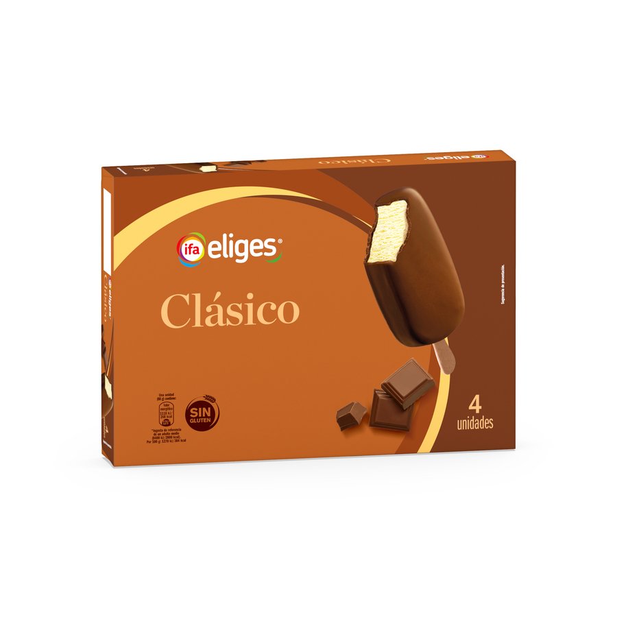 Helado bombón clásico IFA ELIGES sin gluten 4x83 g