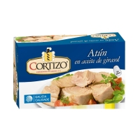 Atún en aceite de xirasol CORTIZO 110 g pn.