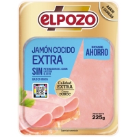 Xamón cocido extra ELPOZO baixo en graxa liscos 225 g