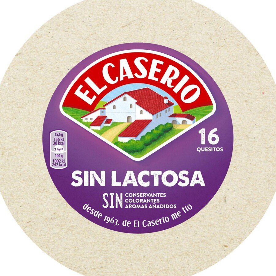 Queso CASERIO sin lactosa 16 porciones 250 g