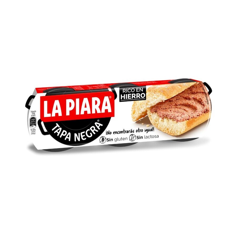 Paté tapa negra LA PIARA pack 3x87 g
