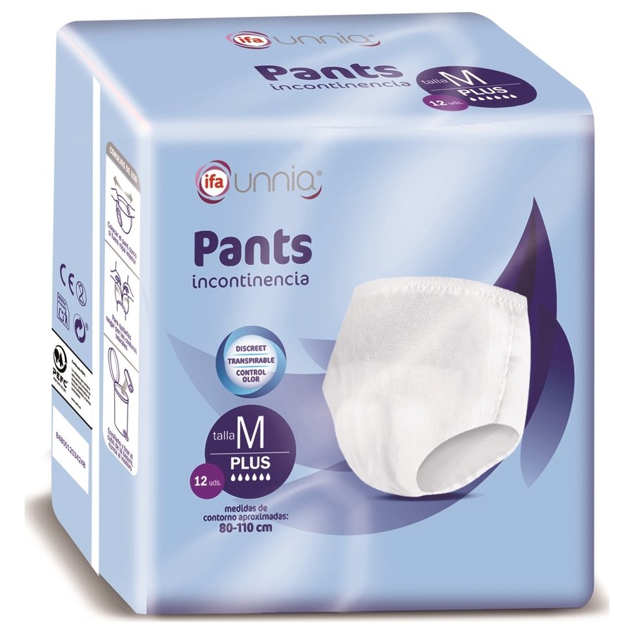 Pants incontinencia IFA UNNIA unisex talla M plus 12 unidades