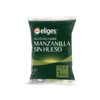 Aceituna verde manzanilla sin hueso IFA ELIGES bolsa 3X70 g pne