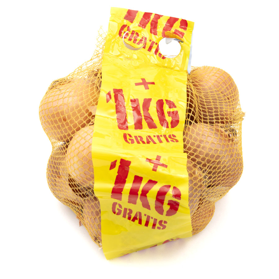 Cebolla categoría 1ª calibre 40/70mm bolsa 1 kg+1kg gratis