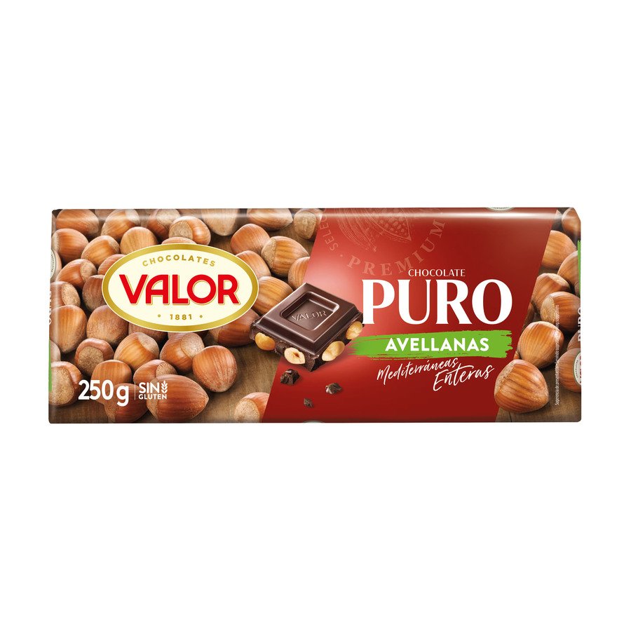 Chocolate puro con avellanas VALOR 250 g