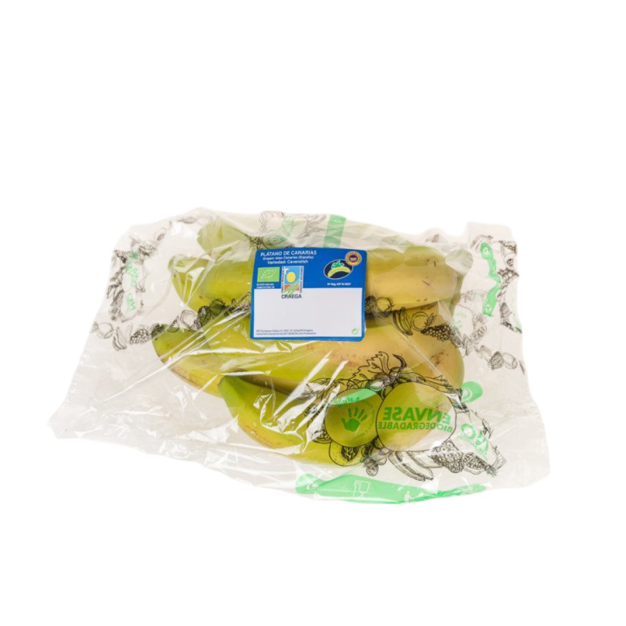 Plátano ecológico envasado longitud 16 cm kilo