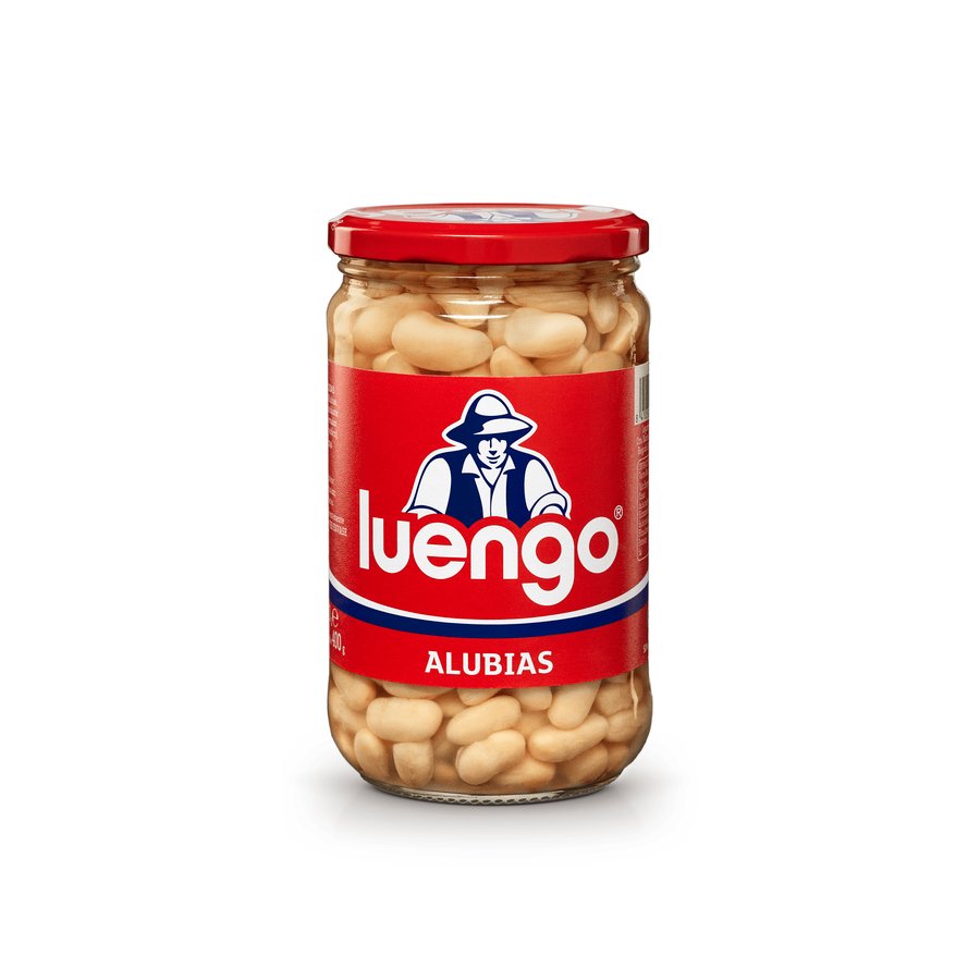 Alubias blancas cocidas LUENGO frasco 400 g pne.