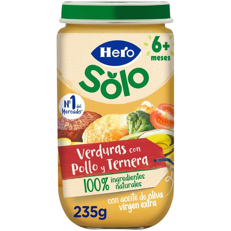 Alimento infantil HERO Baby pollo, ternera y verdura tarrito 235 g