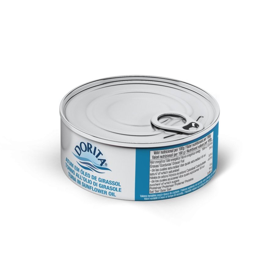 Atún en aceite de girasol DORITA lata 750 g pn.