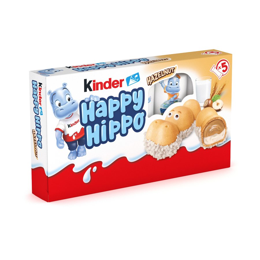 Galletas rellenas de leche y avellanas KINDER Happy Hippo 5 unidades 103,5 g