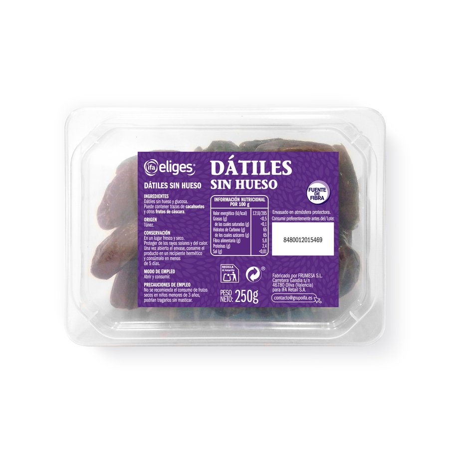Dátiles confitado IFA ELIGES sin hueso 250 g