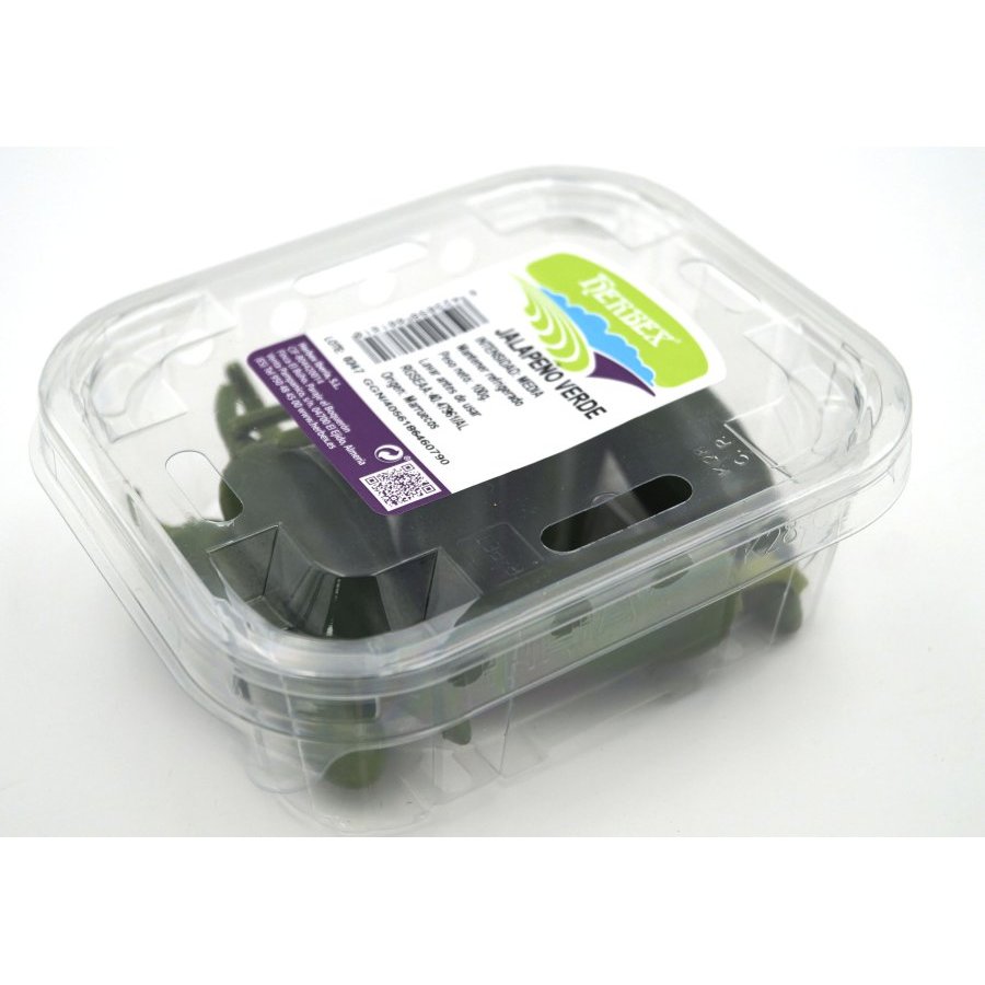 Jalapeño categoría 1ª calibre 5/10 cm bandeja 100 g