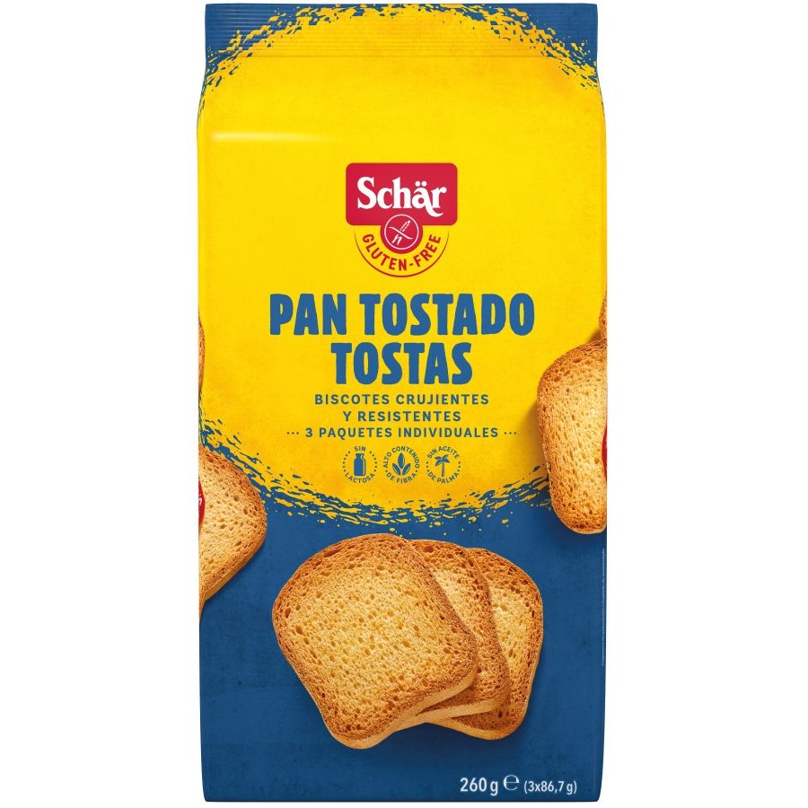 Pan tostado tostas SCHAR sin gluten sin lactosa 260 g