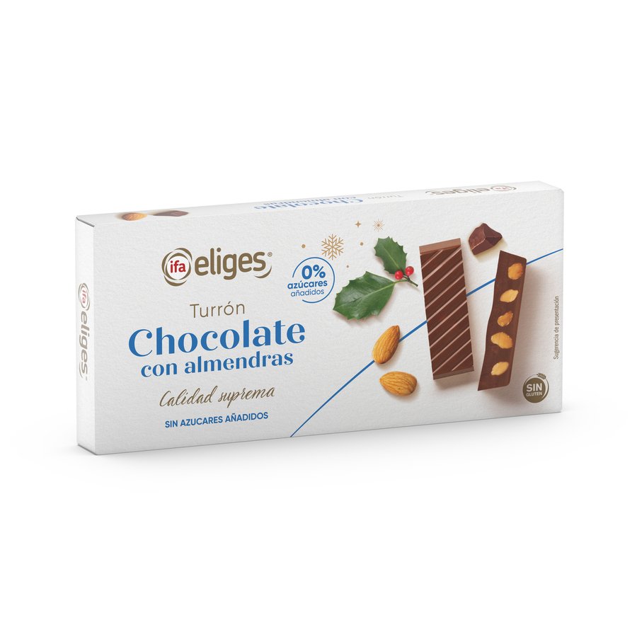 Turrón chcoolate con almendra sin azúcar IFA ELIGES 200 g