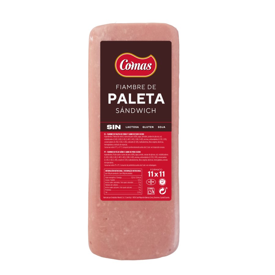 Fiambre paleta sándwich 11x11 COMAS kilo