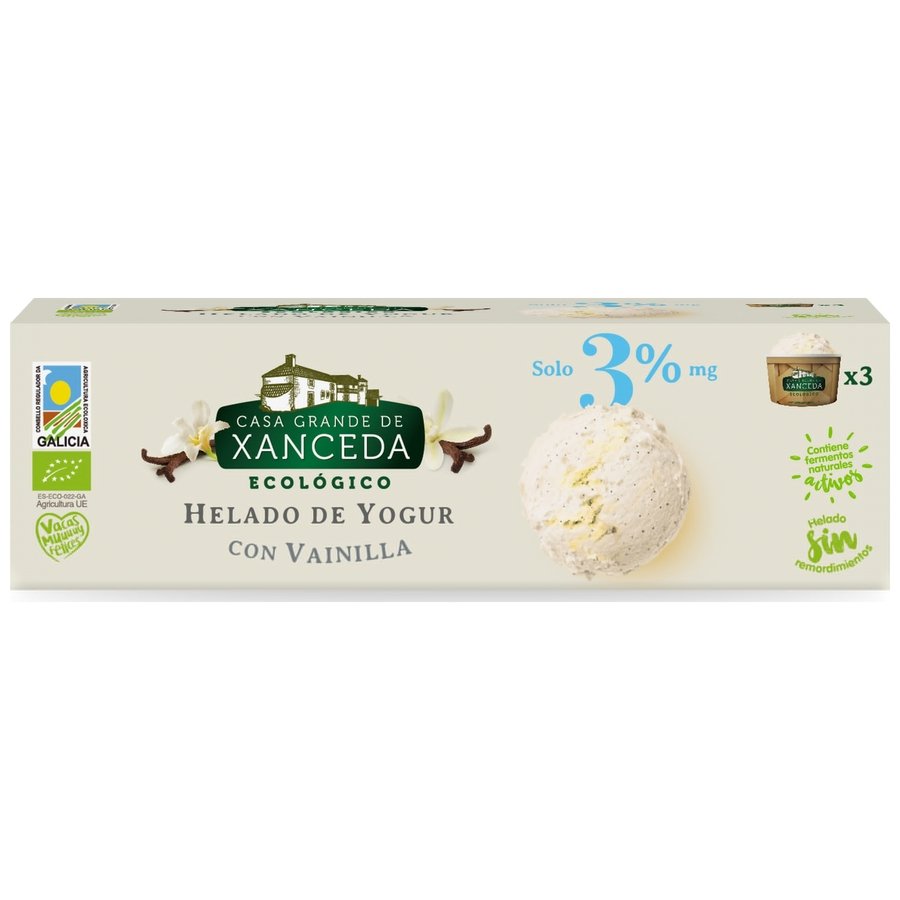 Helado de yogur eco con vainilla CASA GRANDE XANCEDA pack 3x55 g